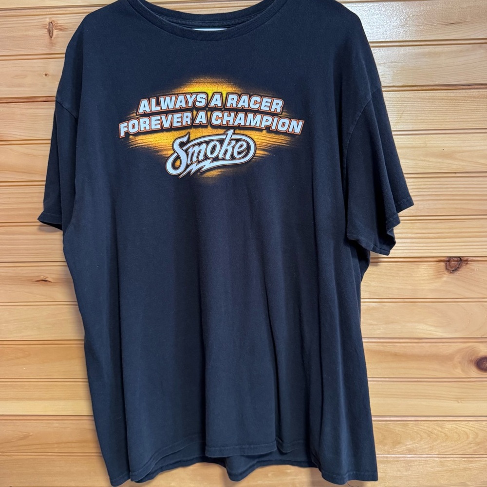 NASCAR Tony Stewart Always a Racer Forever a Champion Black T-Shirt Men XL